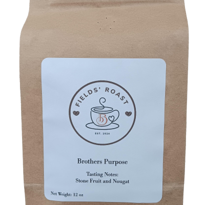 brothers purpose coffee blend, stone fruit and nougat tasting notes
